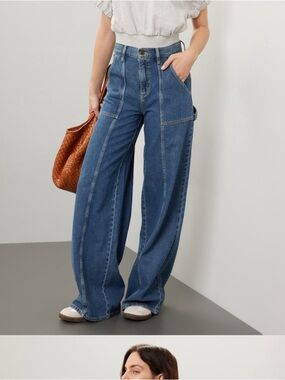 Lee Women's Wide Leg High-Rise Denim Jeans in Blue